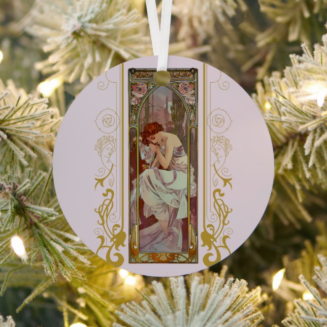Art Noveau Alphonse Mucha Night’s Rest Metal Tree Decoration (Insitu)