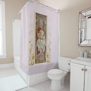 Art Noveau Alphonse Mucha Night’s Rest Shower Curtain