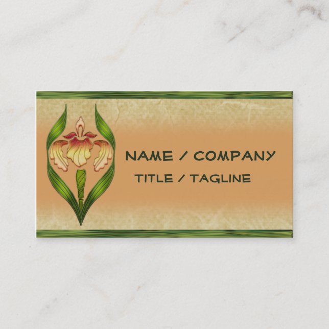 Art Noveau Iris Business Card (Front)