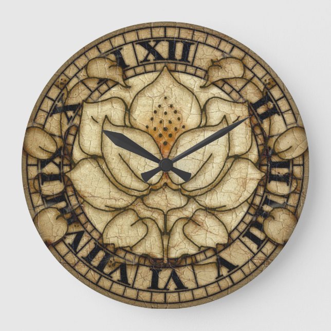 Art Noveau Lily Motif Large Clock (Front)