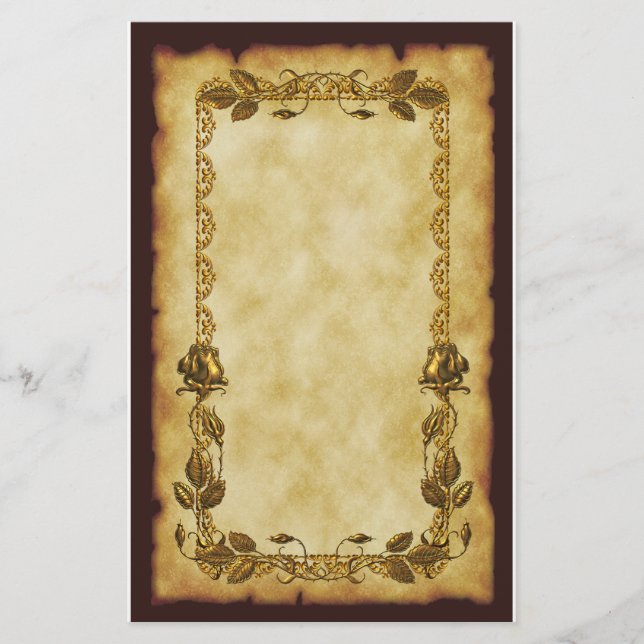 Art Noveau Roses Stationery (Front)