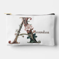 Art Nuevo Watercolor Letter A Accessories Bag