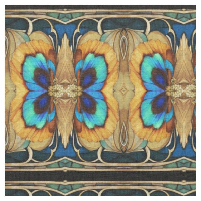 Art Nuovae Victorian Style Quilt Border Fabric (Close Up)