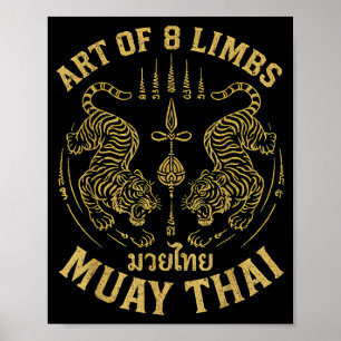 Art of 8 Limbs MMA Tiger Muay Thai Fighter Muay Poster
