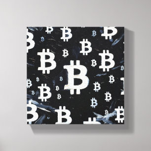 Art of Bitcoin (BW #2) oil painting Canvas Print