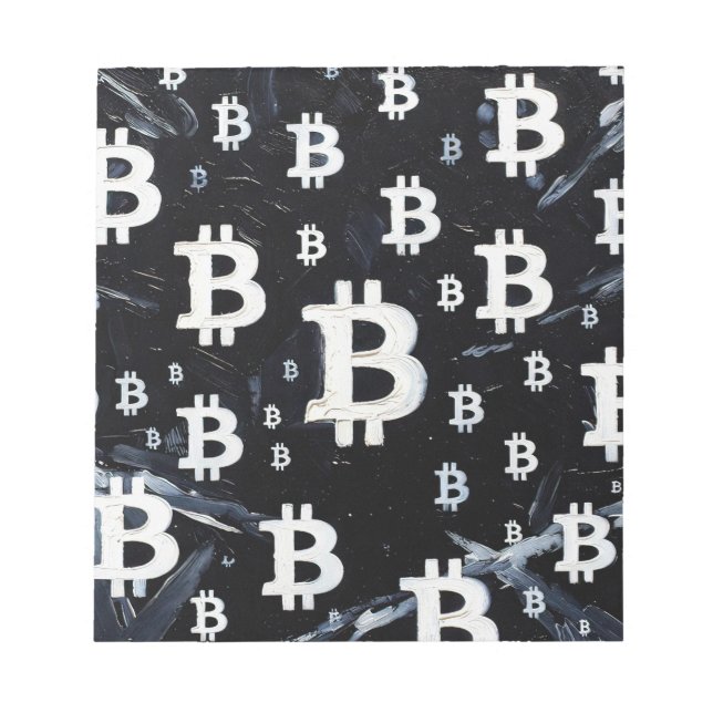 Art of Bitcoin (BW #2) oil painting Notepad (Front)