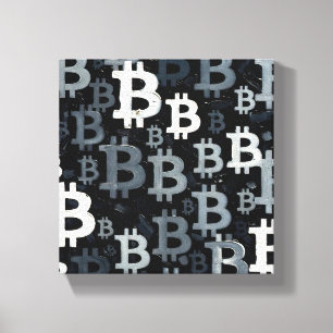 Art of Bitcoin (BW #3) oil painting Canvas Print