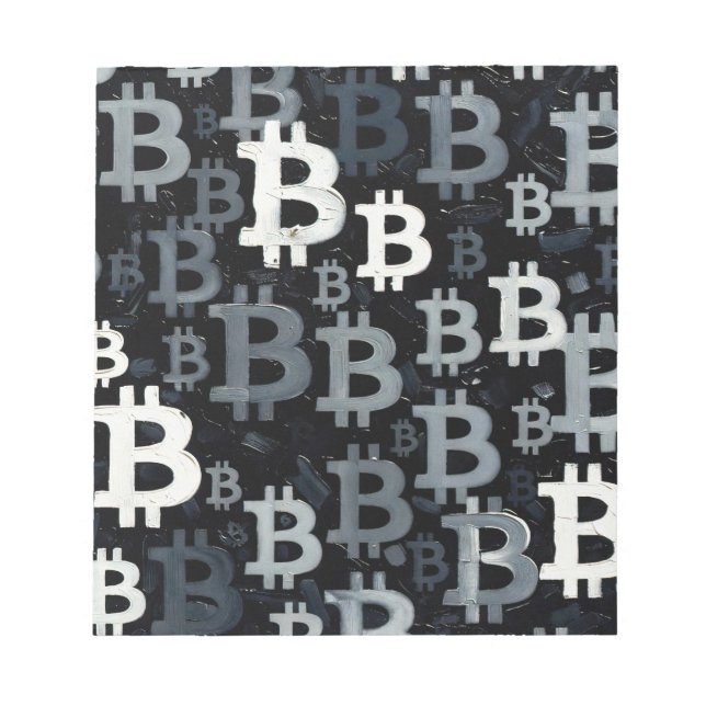 Art of Bitcoin (BW #3) oil painting Notepad (Front)