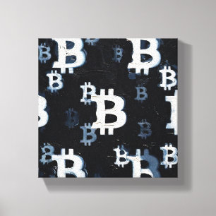 Art of Bitcoin (BW #4) oil painting Canvas Print