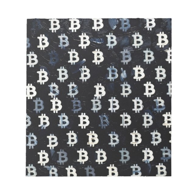 Art of Bitcoin (BW #7) oil painting Notepad (Front)