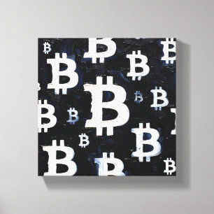 Art of Bitcoin (BW #8) oil painting Canvas Print