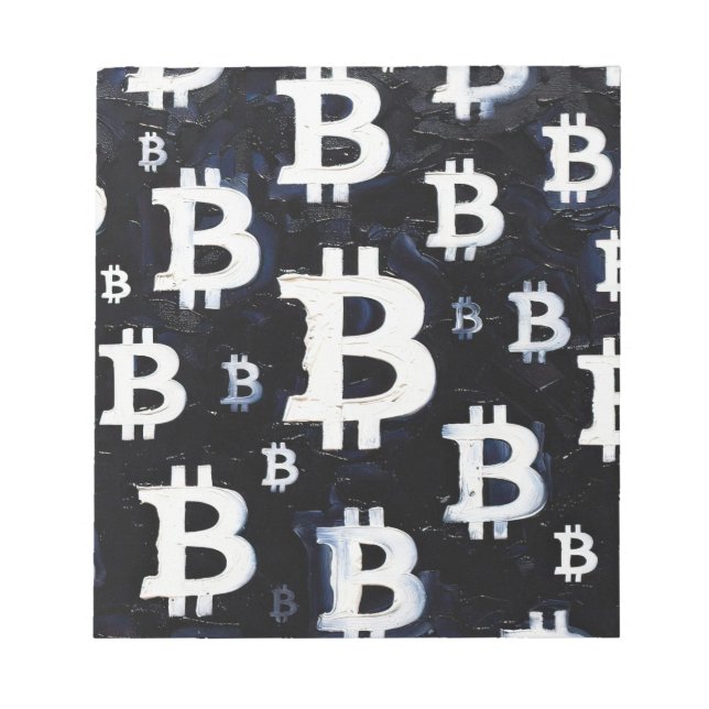 Art of Bitcoin (BW #8) oil painting Notepad (Front)