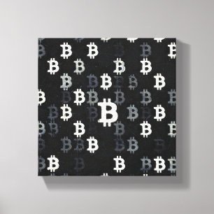 Art of Bitcoin (BW #9) oil painting Canvas Print