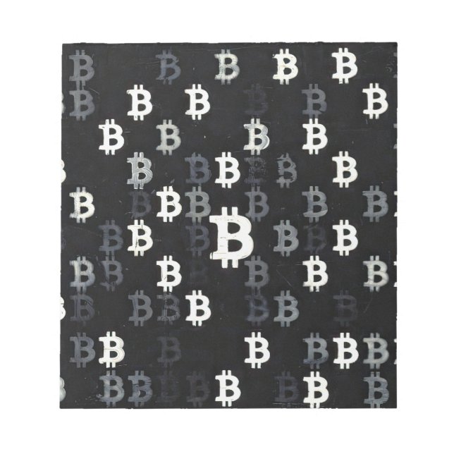Art of Bitcoin (BW #9) oil painting Notepad (Front)