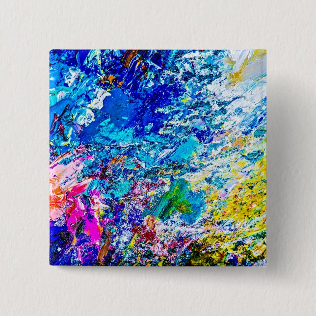 Art of colour palette 15 cm square badge (Front)