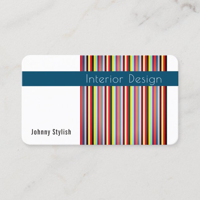 Art of colours stripes lines pattern cover business card (Front)