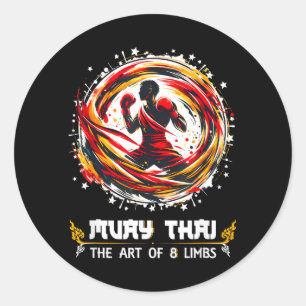 Art of Eight Limbs Thai Boxing MMA Kickboxing Muay Classic Round Sticker