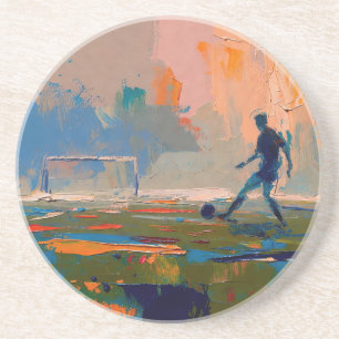 "Art of Football" (Style 1) Oil Painting  Coaster