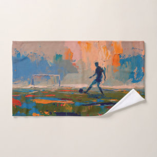 "Art of Football" (Style 1) Oil Painting  Hand Towel