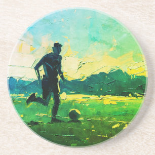 "Art of Football" (Style 4) Oil Painting  Coaster