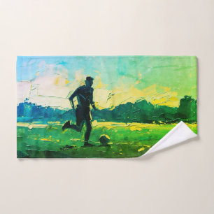 "Art of Football" (Style 4) Oil Painting  Hand Towel