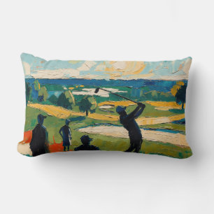 Art of Golf (#2) oil painting Lumbar Cushion