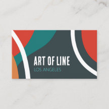 Art of lines dark blue teal and red design
