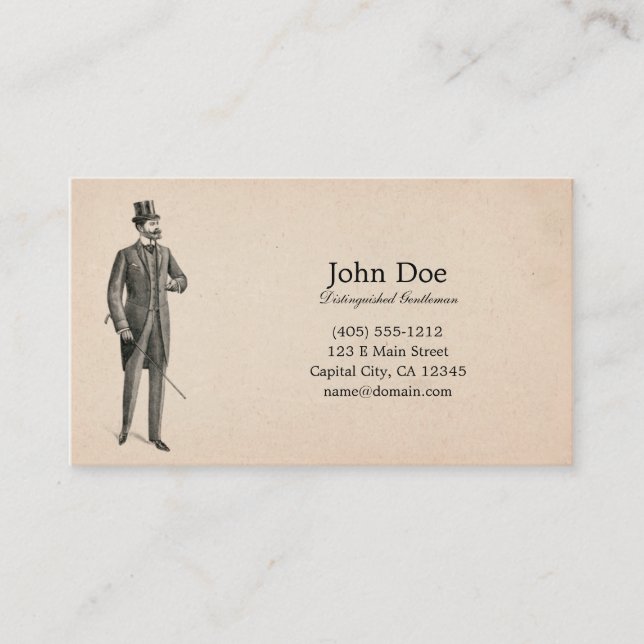 Art of Manliness Victorian Gentleman Business Card (Front)