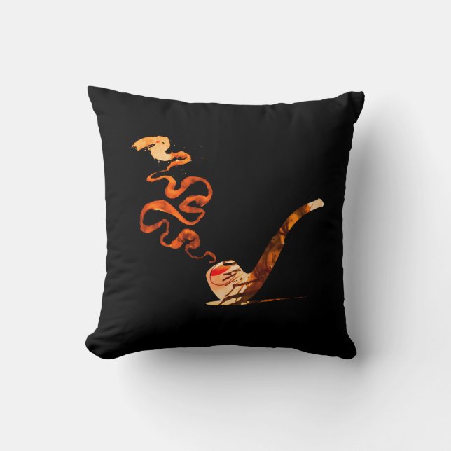 Art of Pipe Smoking (Warm: Black + White) Cushion (Front)