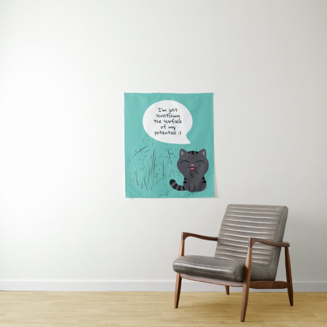 Art of Scratching Illustration Tapestry (In Situ)