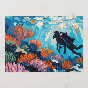 Art of Scuba Diving (#2) oil painting Holiday Card