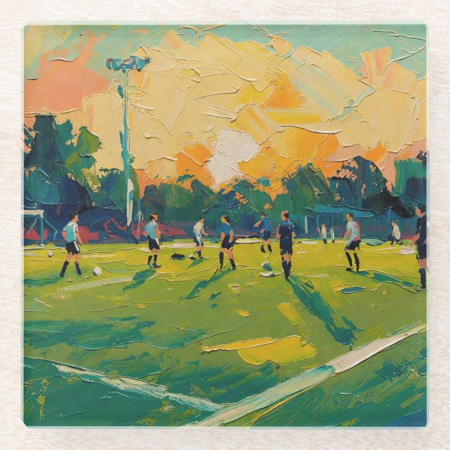 Art of Soccer (#2) Glass Coaster (Front)