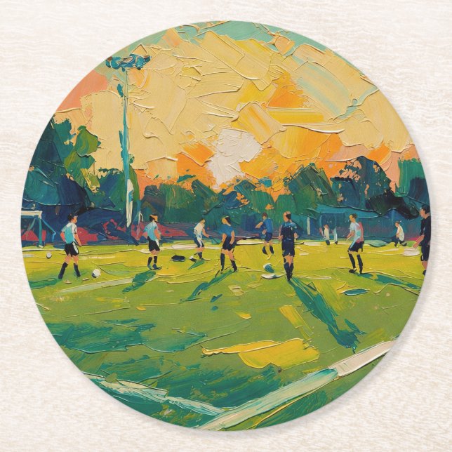 Art of Soccer (#2) Round Paper Coaster (Front)