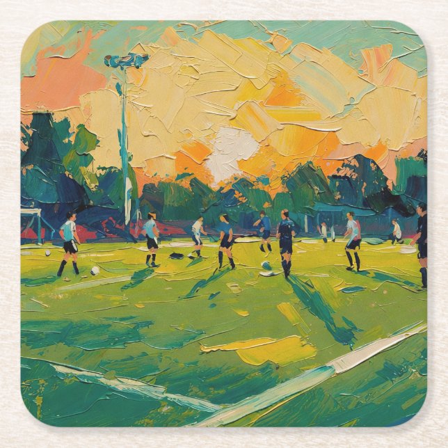 Art of Soccer (#2) Square Paper Coaster (Front)