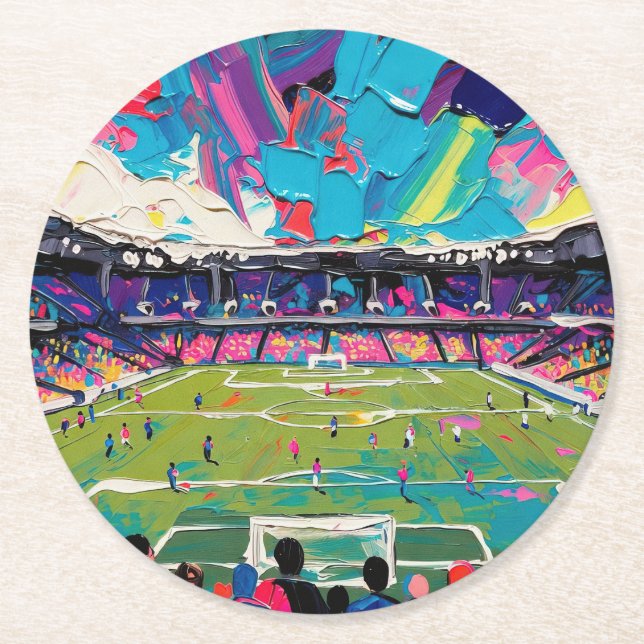 Art of Soccer (#3) Round Paper Coaster (Front)