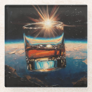 Art of Whiskey: In Space (Painting No. 8) Glass Coaster