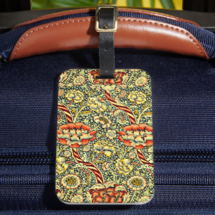 Art of William Morris, floral pattern, Luggage Tag