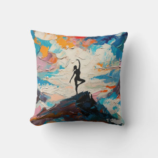 Art of Yoga: Balanced Beauty (Oil Painting No. 2) Cushion