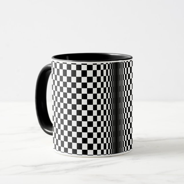 art optical black white contrast mug (Front Left)