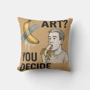 Art or Snack? The Banana Debate Cushion