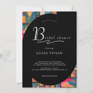 Art Paint Colourful Modern Abstract Bridal Shower Invitation