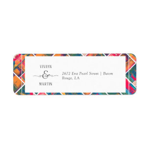 Art Paint Colourful Modern Wedding Return Address