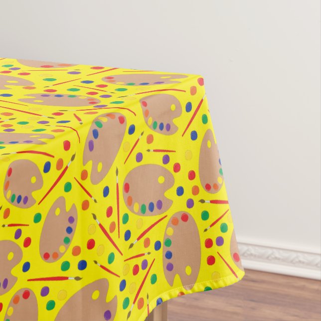 Art Paint Palette Cute 1st Birthday Party Tablecloth (In Situ)