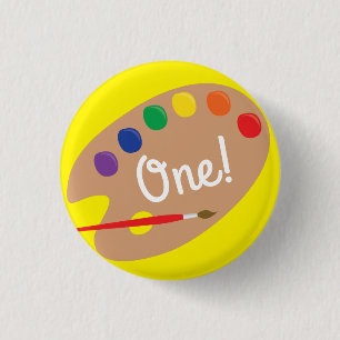 Art Paint Palette Cute Kid's Birthday Party 3 Cm Round Badge