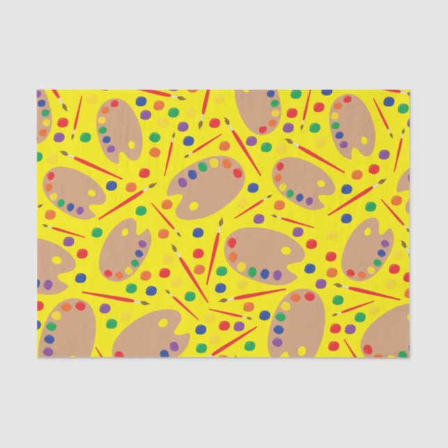 Art Paint Palette Cute Kid's Birthday Party Tissue Paper (Front)