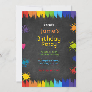 Art Paint Party Birthday  Invitation