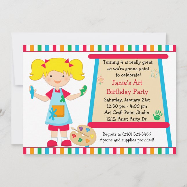 Art Paint Party Birthday Invitation (Front)
