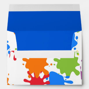 Art Paint Splash Birthday Party Envelopes
