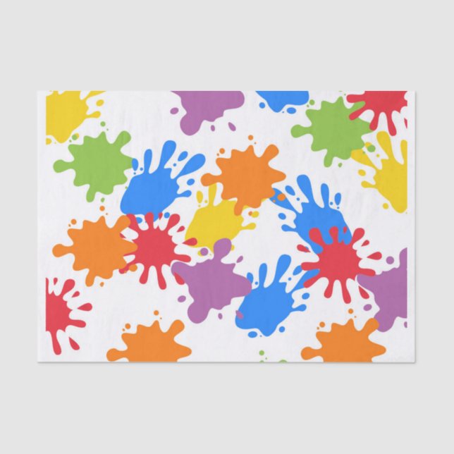 Art Paint Splash Birthday Party Tissue Paper (Front)