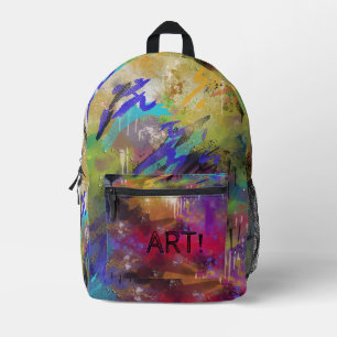 ART! painted pre-messied up Printed Backpack